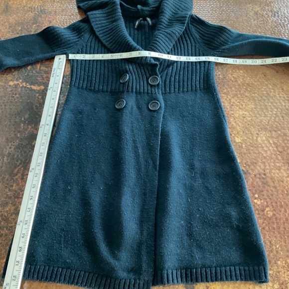 Take Out Double Breasted Hooded Sweater. Black. Size S. - Picture 6 of 7